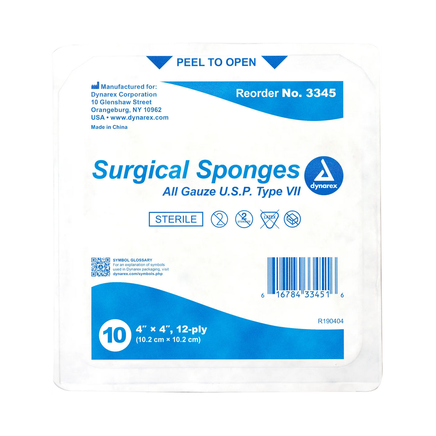 Surgical Sponge Sterile 2s 4x4 12 Ply - 128/10(1280)/CS