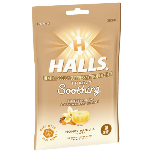Halls Bag Honey Vanilla 30ct - Sterling Distributors