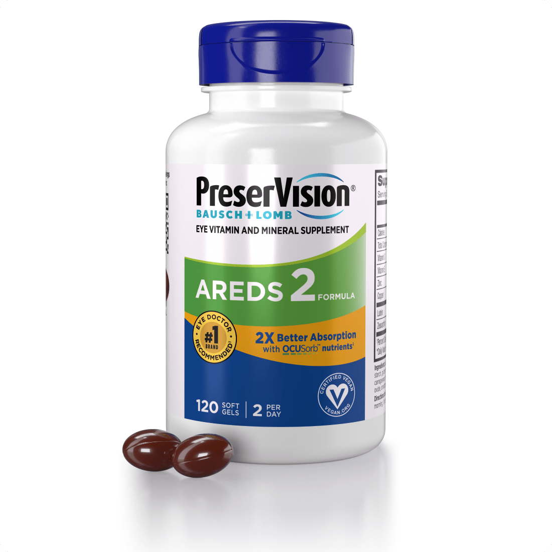PreserVision AREDS 2 Formula, Vegan & 120Ct Mini Soft Gels - Sterling Distributors