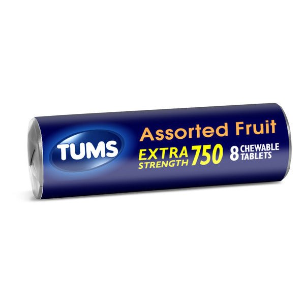 TUMS Extra Strength Chewable Tablet Rolls Assorted Fruit 8Ct - Sterling Distributors