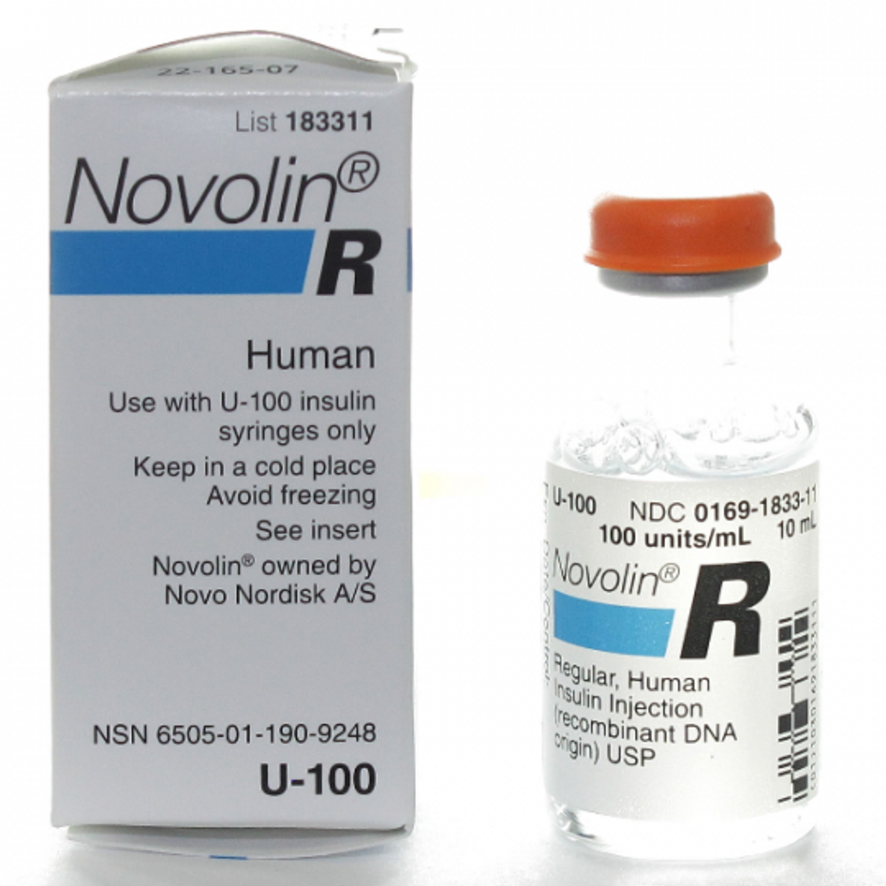 Novolin Nordisk R vial. 10ml