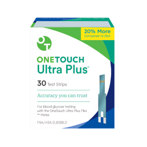 One Touch Ultra Plus Over The Counter Test Strips 30ct