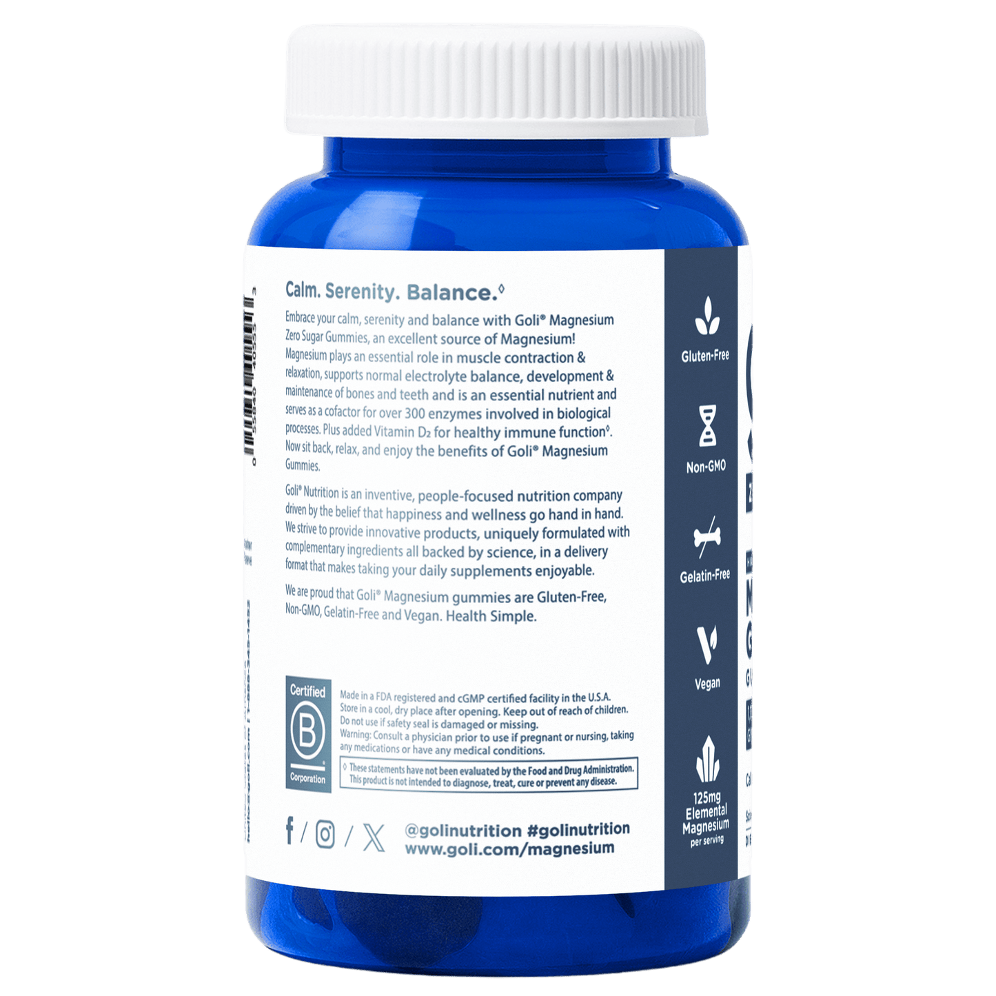 Goli Zero Sugar Magnesium Glycinate Gummies 60ct - Sterling Distributors