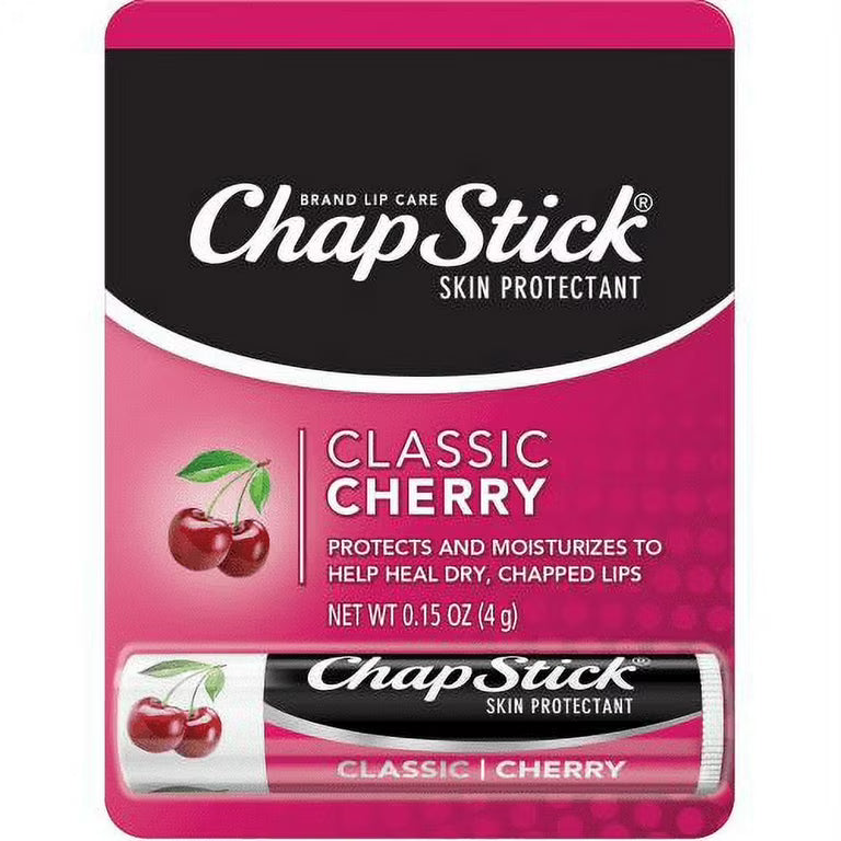 Chapstick Classic Cherry Flavor Skin Protectant Lip Balm Tube 0.15 oz
