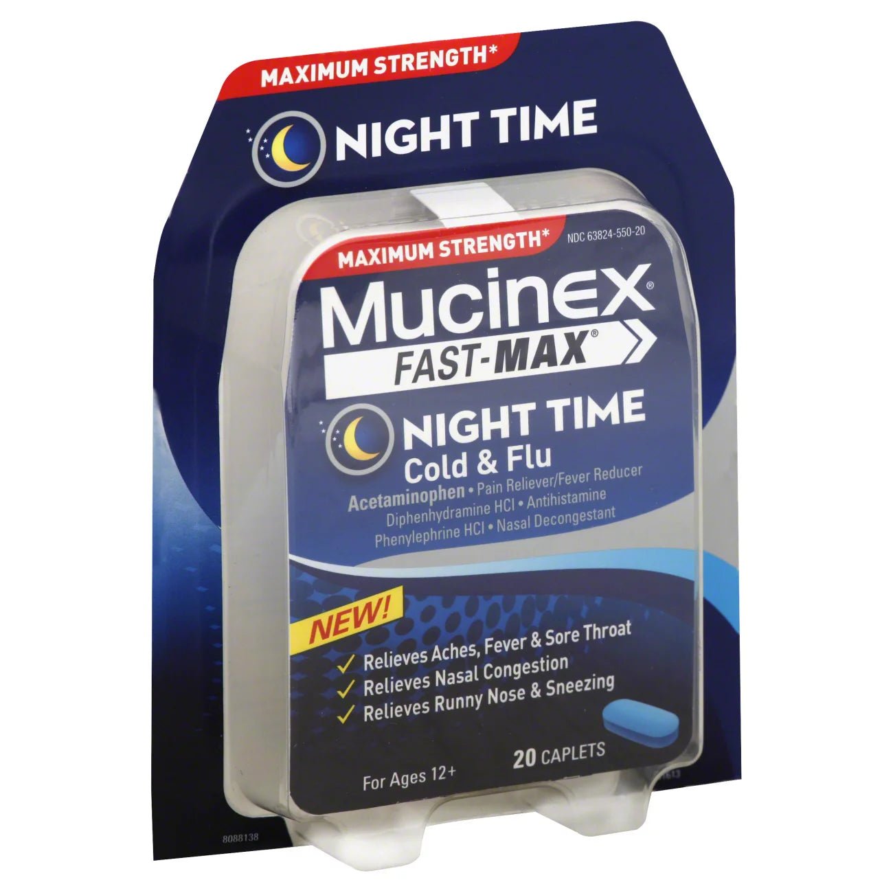 Mucinex Fast Max Night Time Cold & Flu Max Strength Caplets 20 ct - Sterling Distributors
