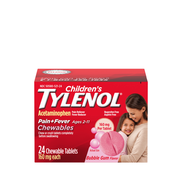 Tylenol Children's Chewable Tab Bubblegum 24ct - Sterling Distributors
