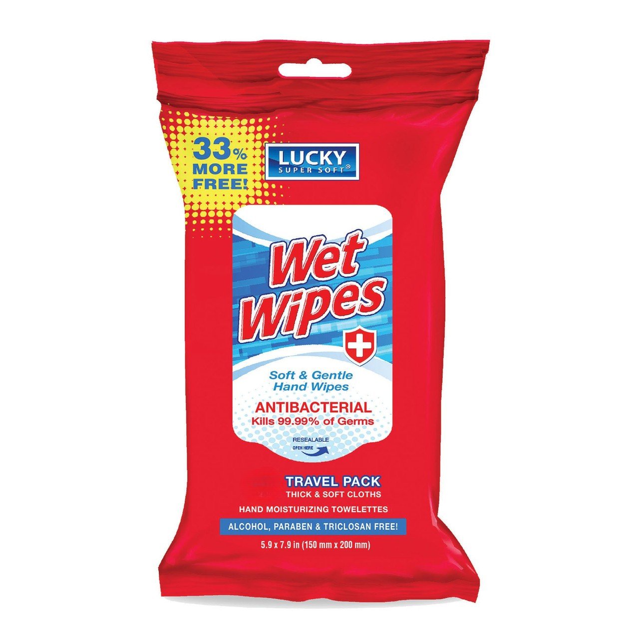 Lucky Wet Wipes Antibacterial Wipes 20 pack Case of 12 - Sterling Distributors