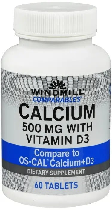 Windmill Calcium 500 mg with Vitamin D3 Tablets - Sterling Distributors