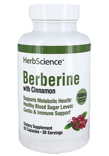 Herbscience Berberine with Cinnamon Capsules - Sterling Distributors