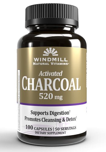 Windmill Activated Charcoal 520 mg Capsules - Sterling Distributors