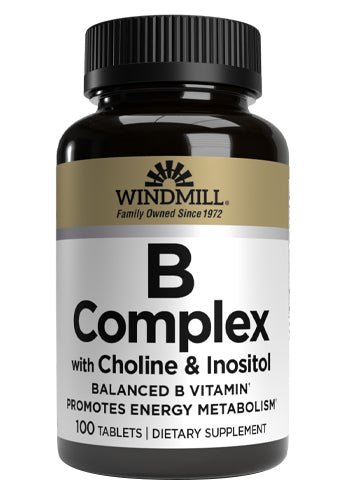 Windmill B Complex with Choline & Inositol Tablets - Sterling Distributors
