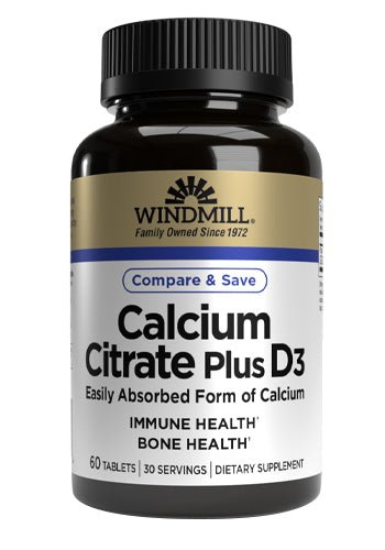 Windmill Calcium Citrate Plus D3 Tablets 60ct - Sterling Distributors