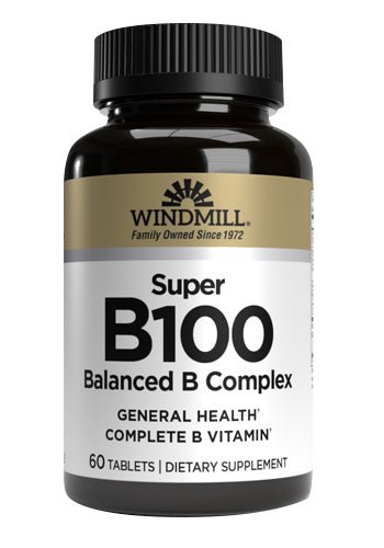 Windmill Super B - 100 Balanced B Complex Tablets - Sterling Distributors