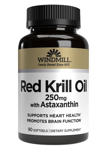 Windmill Red Krill Oil 250 mg with Astaxanthin Softgels - Sterling Distributors