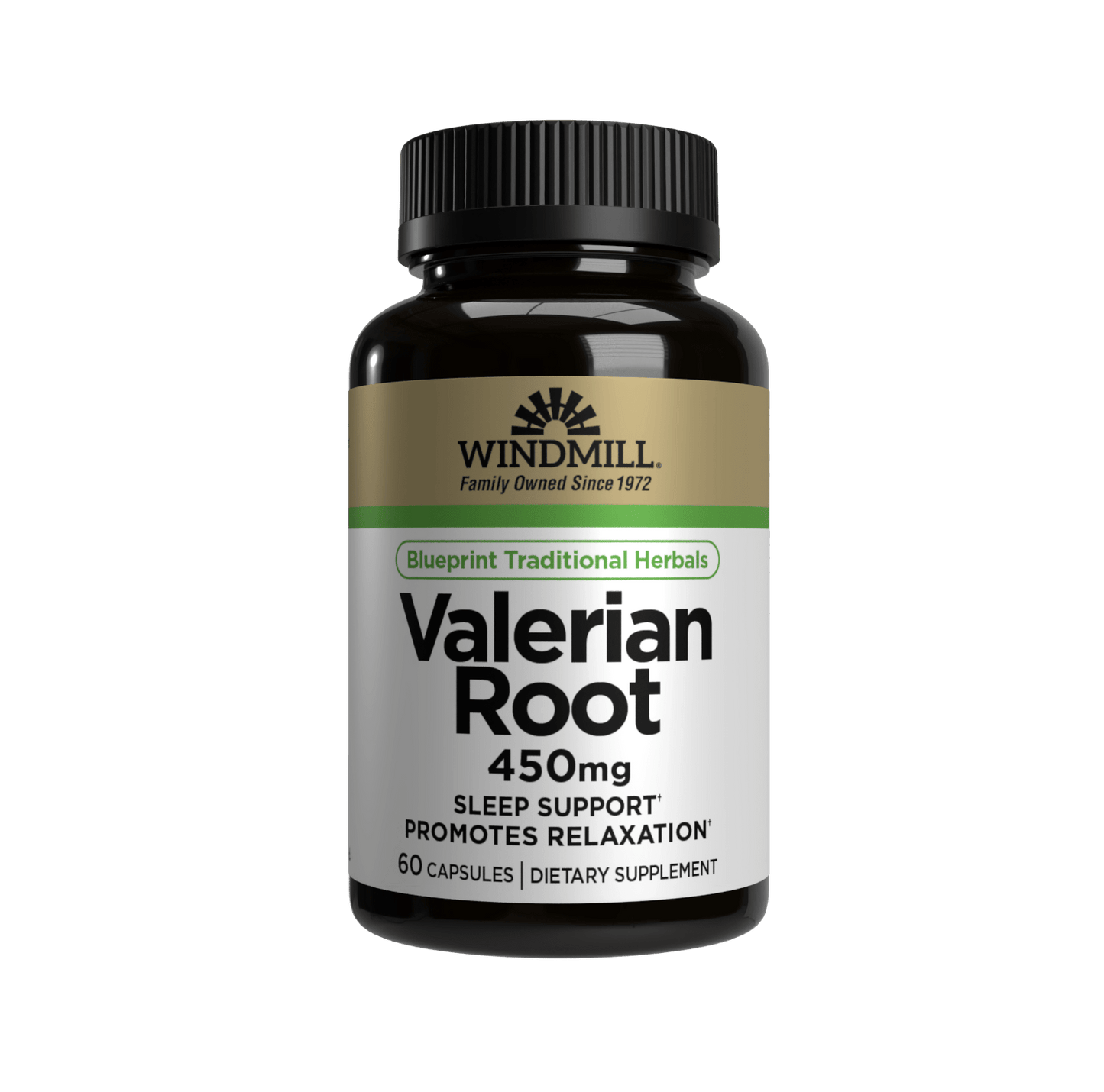 Windmill Valerian Root 450 mg Capsules - Sterling Distributors