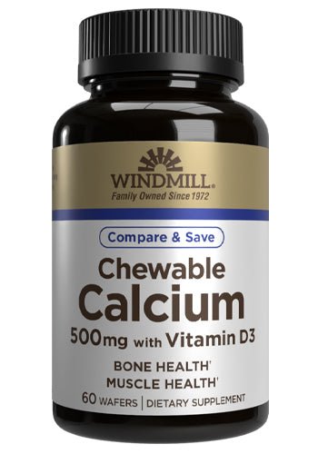 Windmill Chewable Calcium 500 mg with Vitamin Wafers - Sterling Distributors