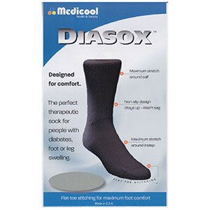 Diasox Diabetic Socks Large Black
