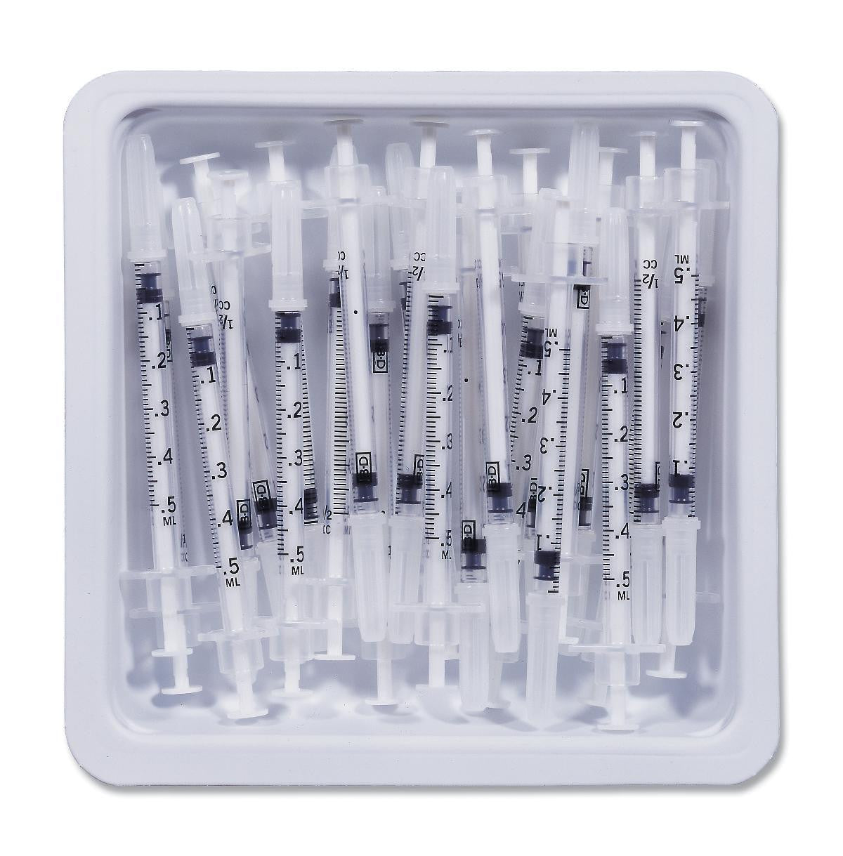 BD PrecisionGlide Allergy Syringe 27G x 1/2 1/2mL Volume 25ct