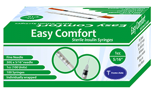 EasyComfort Insulin Syringe 30G 1/2cc 5/16in