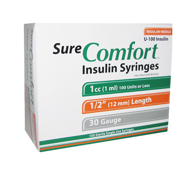 Allison Medical SureComfort Syringe 30G 1cc 1/2" 100/Box