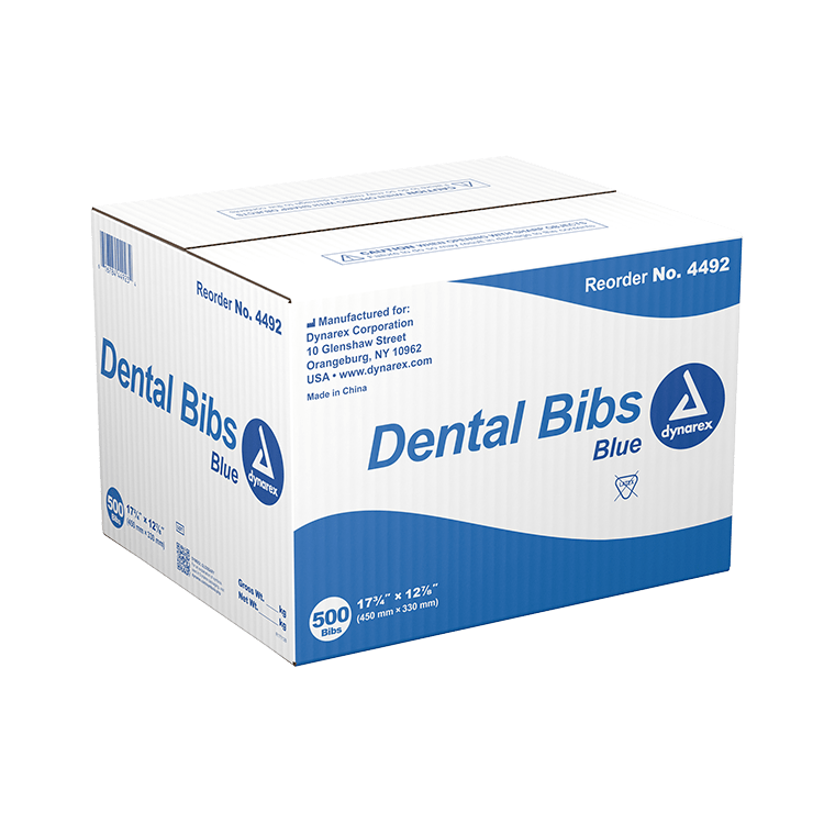Dynarex Blue Bibs 17 3/4 X 12 7/8 3 Ply (500/Cs) - Sterling Distributors