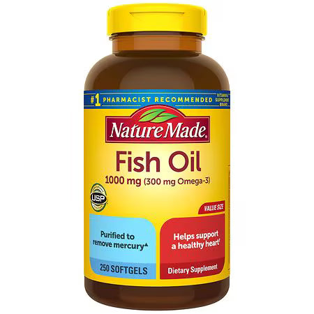 Nature Made Fish Oil 1000 mg Softgels 250 ct