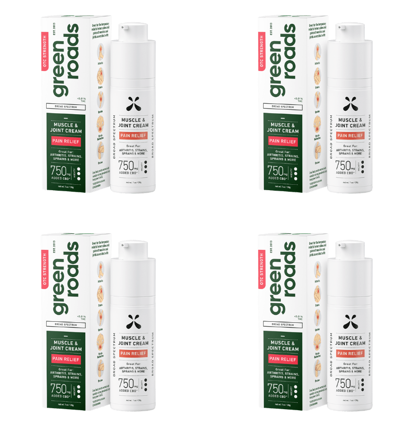 Green Roads Pain Relief Cream 750mg 1oz - Case of 4 - Sterling Distributors