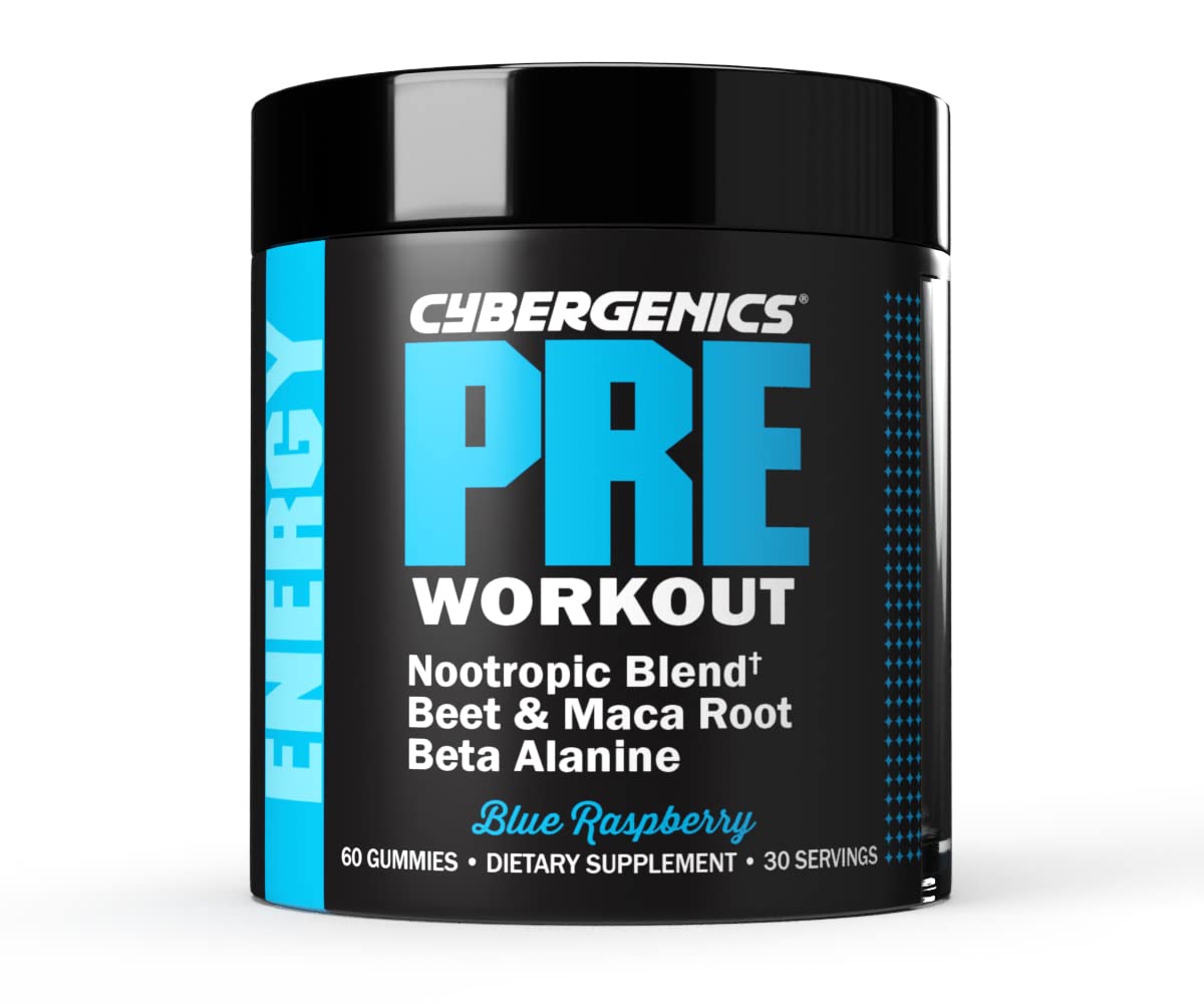 Cybergenics Pre Workout - Blue Raspberry Gummies - Sterling Distributors