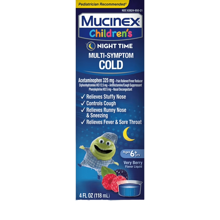 Mucinex Childrens Night Cold Berry 4oz - Sterling Distributors