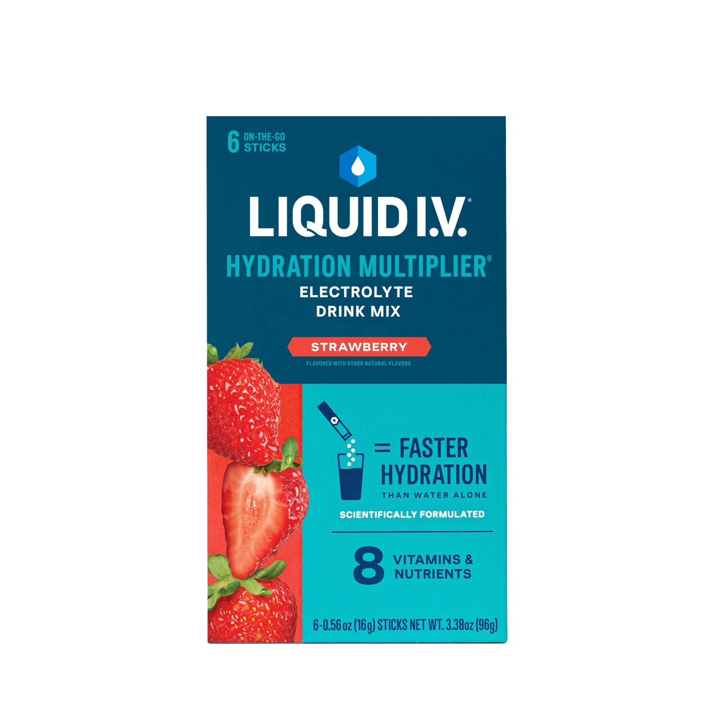 Liquid IV Hydration Multiplier Electrolyte Drink Mix Strawberry 6ct - Sterling Distributors