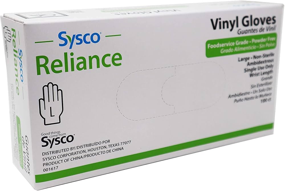 Sysco Vinyl Large Food Service Gloves 100ct - Sterling Distributors