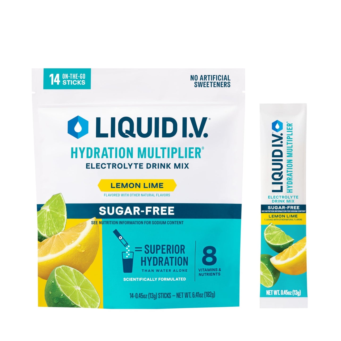 Liquid IV Sugar Free Electrolyte Drink Mix Lemon Lime 14ct - Sterling Distributors