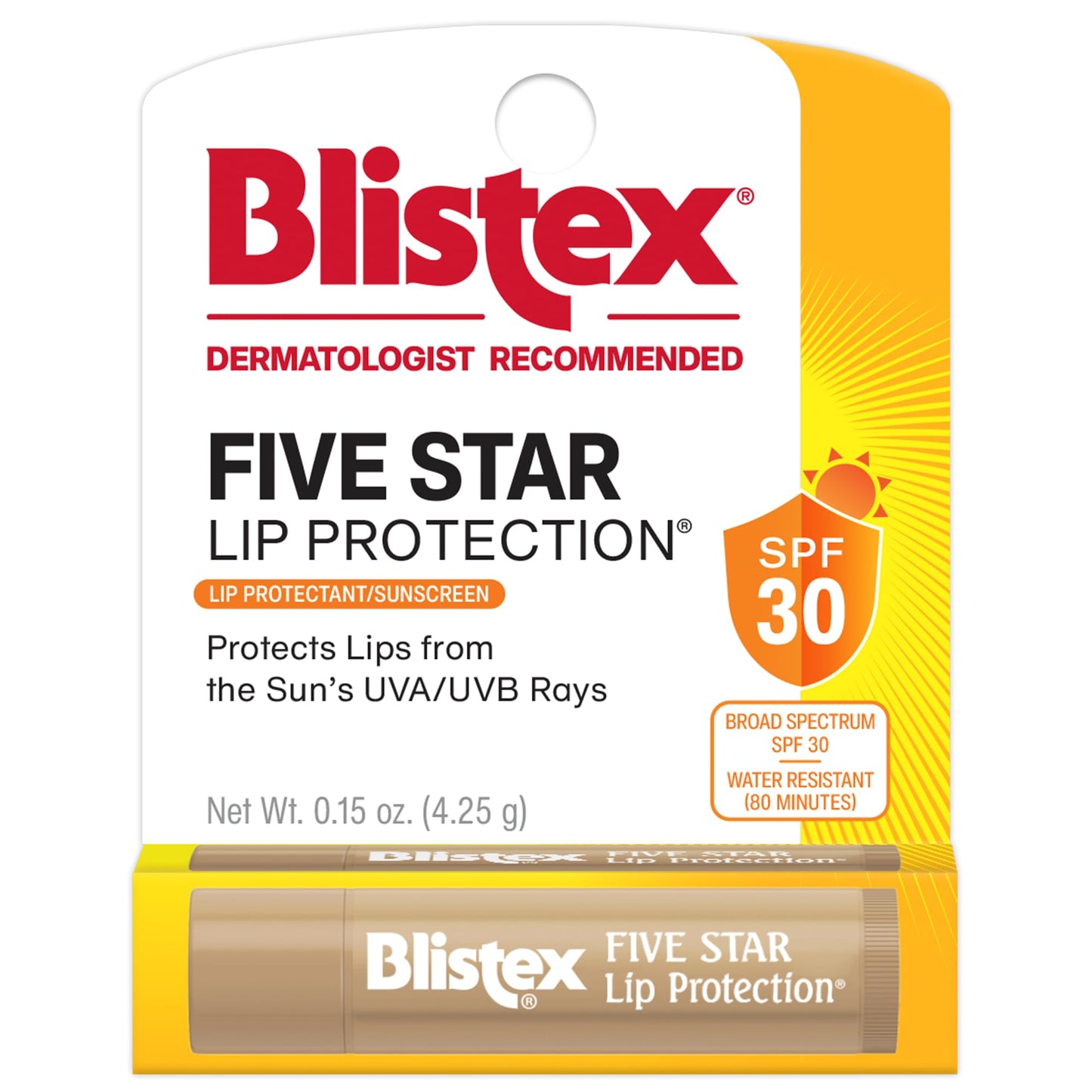 Blistex 5 Star Lip Protection SPF 30 0.15 oz - Sterling Distributors