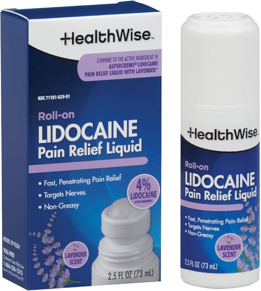 HealthWise 4% Lidocaine Roll - on Lavender Scent - Sterling Distributors