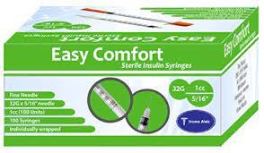 Easy Comfort Insulin Syringe 32g 1cc 5/16in - Sterling Distributors