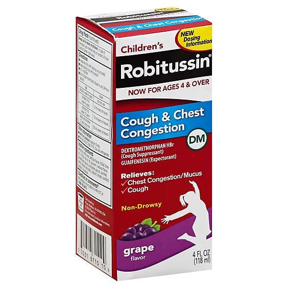 Robitussin Children's Cough and Cold Grape Flavored Syrup 4oz - Sterling Distributors