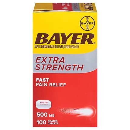 Bayer Aspirin Extra Strength 500mg Tablets 100 ct - Sterling Distributors