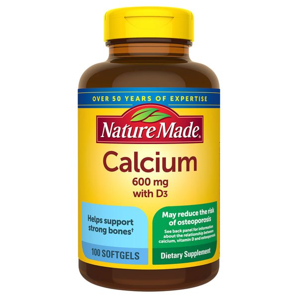 Nature Made Calcium 600 mg with Vitamin D3 100ct Softgels - Sterling Distributors