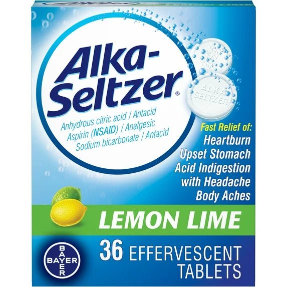 Alka-Seltzer Antacid Effervescent Tablets Lemon Lime 36ct