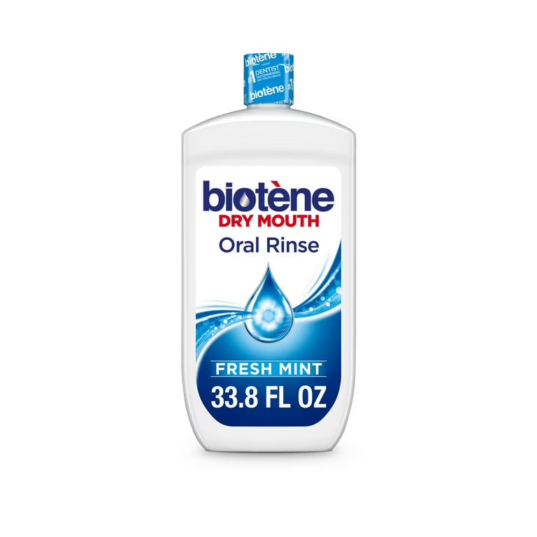 Biotene Oral Rinse Moisturizing Mouthwash for Dry Mouth Relief Fresh Mint 33.8oz