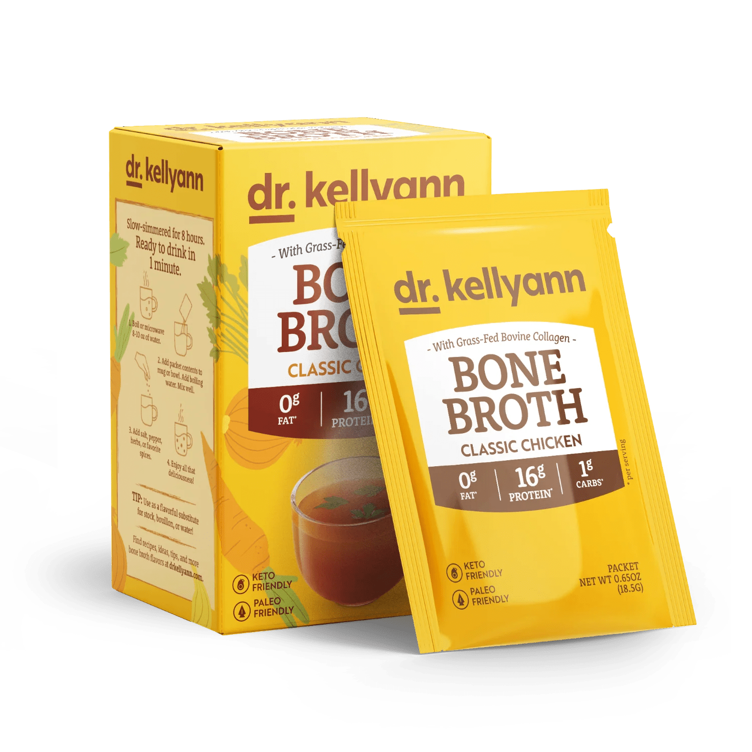 Dr. Kellyann Sipping Broth Powder Packets Chicken - Sterling Distributors