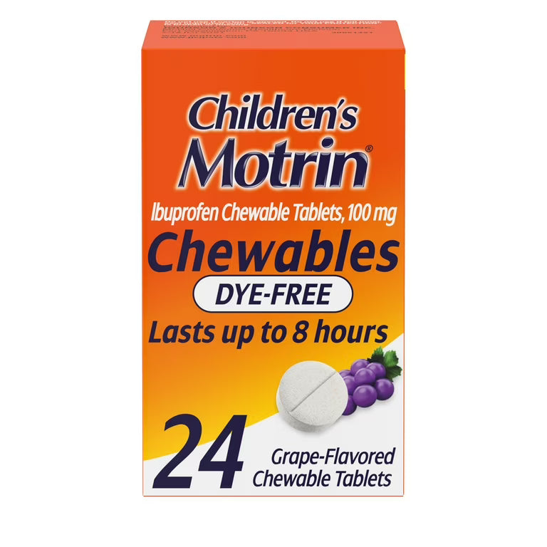 Motrin Children's Dye Free Grape Flavored Chewables 24 ct