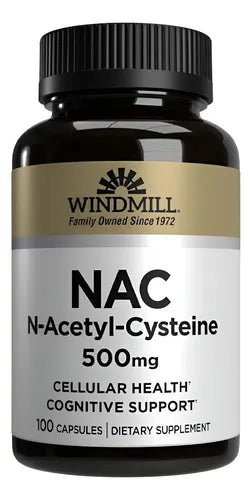 Windmill NAC N - Acetyl - Cysteine 500 mg Capsules - Sterling Distributors