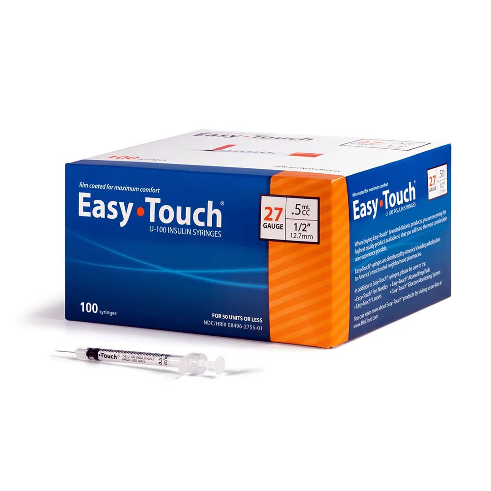 EasyTouch 27G 1/2in .5cc Insulin Syringe - Sterling Distributors