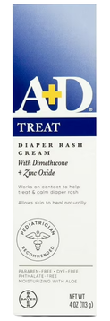 A&D Zinc Oxide Diaper Rash Cream 4 oz