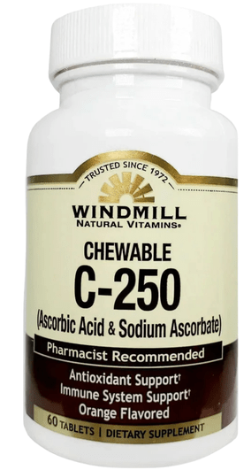 Windmill Vitamin C 250 mg Chewable Orange Flavor Tablets 60ct - Sterling Distributors