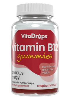 VitaDrops Vitamin B12 Gummies - Raspberry Flavor 60ct - Sterling Distributors