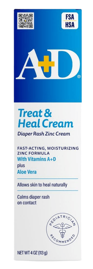 A&D Zinc Oxide Diaper Rash Cream 4 oz - Sterling Distributors