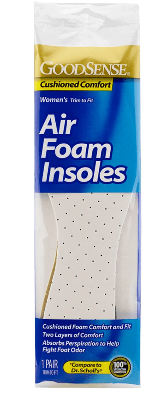 GoodSense Women's Air Foam Insoles OSFA - Trim To Fit 1 Pair (Case of 6) - Sterling Distributors