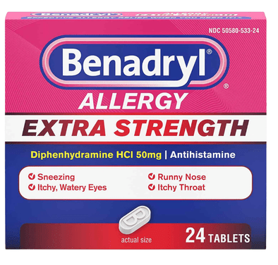 Benadryl Allergy Tablets Extra Strength 24 ct - Sterling Distributors